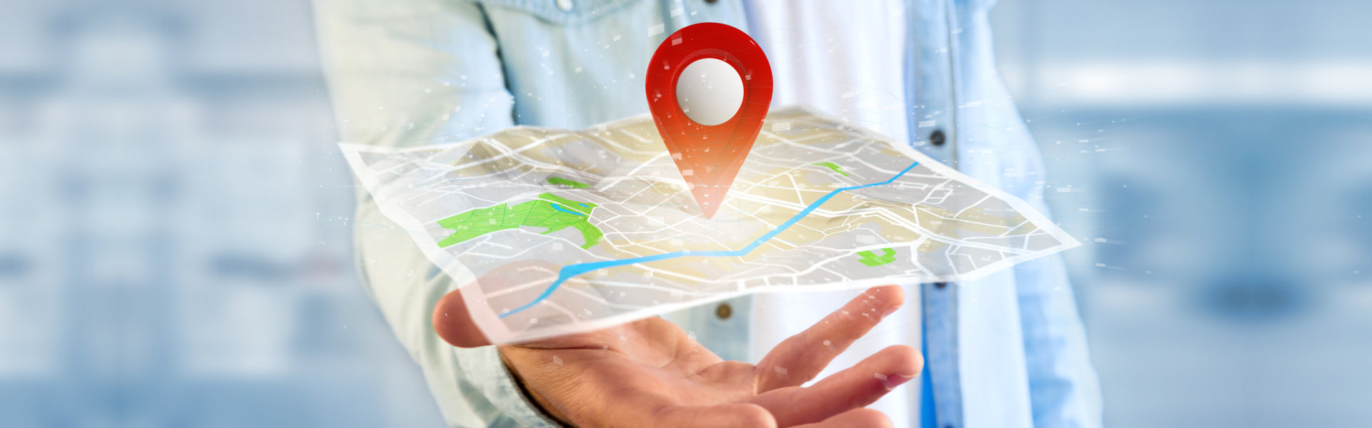 3d rendering pin holder on a map